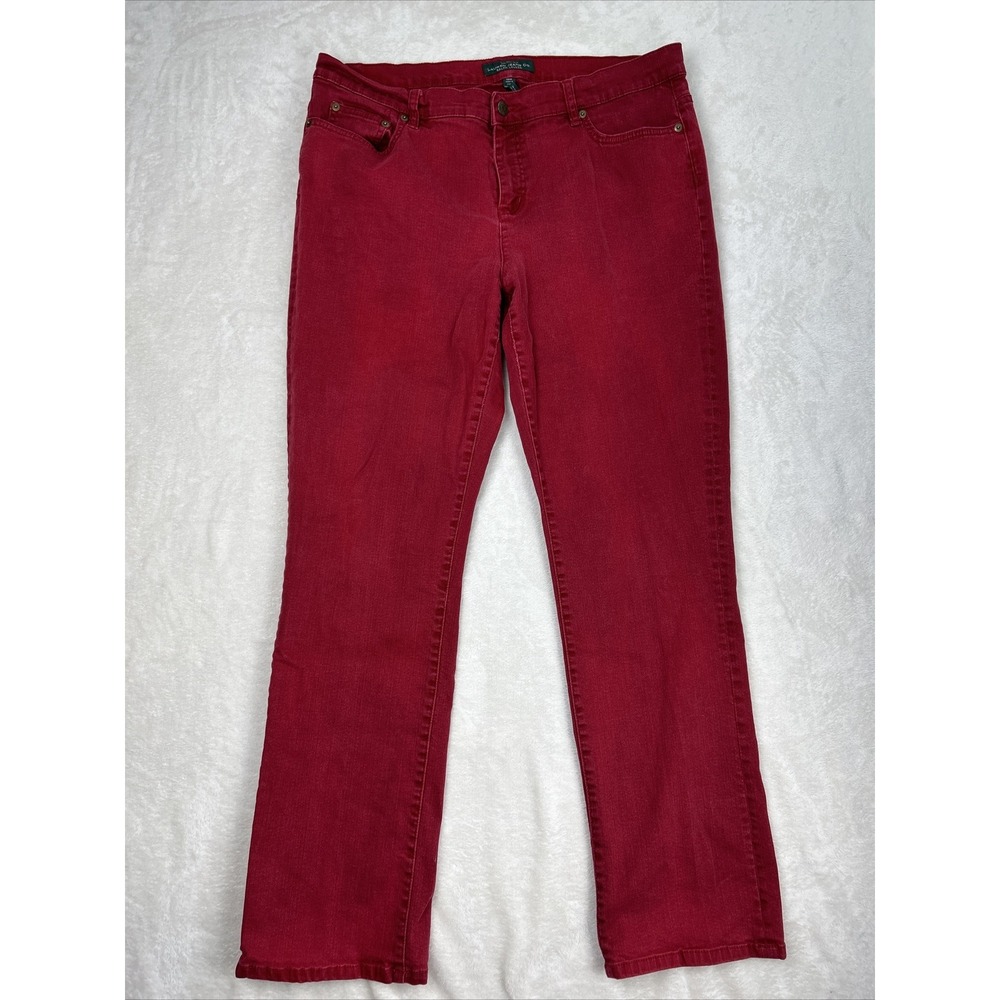 LRL Lauren Jeans Co. Ralph Lauren Womens Casual Jeans Straight Stretch Red 16W